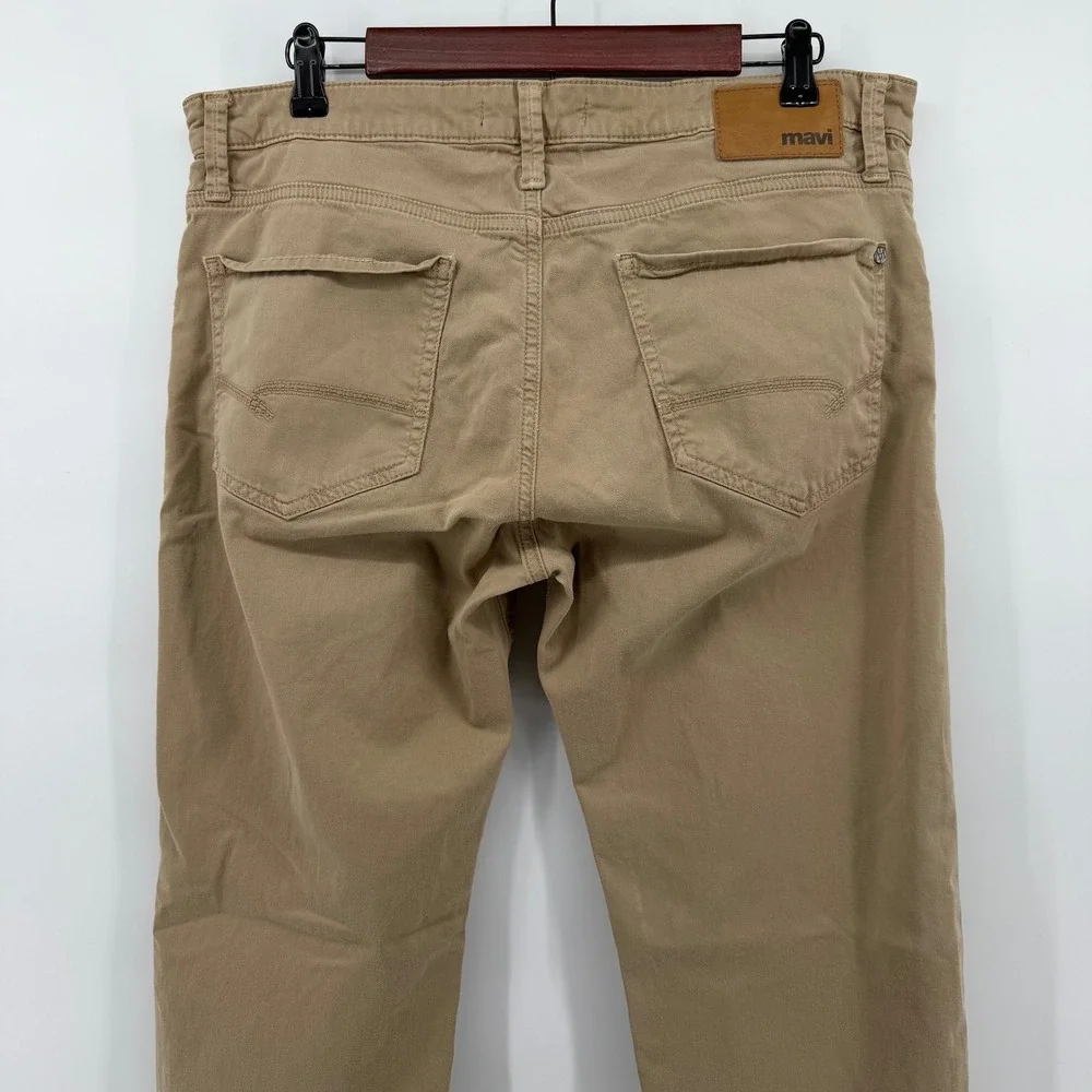 Mavi Zach Straight Leg Pants Mens 35x32 Tan Khaki Cotton Stretch Twill Chino
